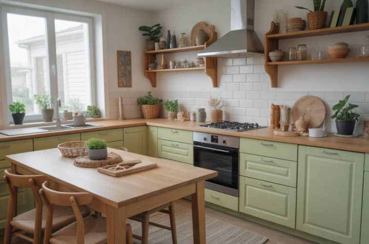 Créer une cuisine naturelle : allier matériaux durables et plantes aromatiques pour un espace sain