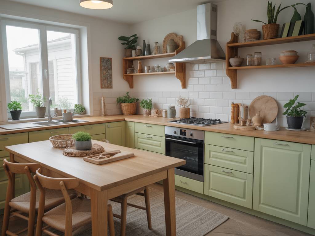 Créer une cuisine naturelle : allier matériaux durables et plantes aromatiques pour un espace sain