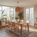 Créer une salle à manger biophilique : matériaux naturels, lumière et plantes pour des repas apaisants