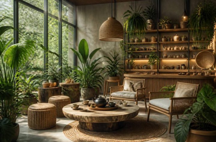Aménager un salon de thé botanique : plantes, matières naturelles et ambiance zen pour un coin convivial